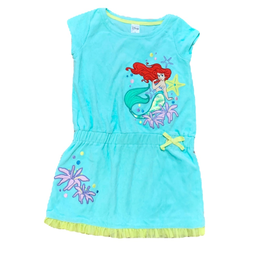 Disney Store Ariel Terry Cloth Swim Cover Dress GIRLS 7/8